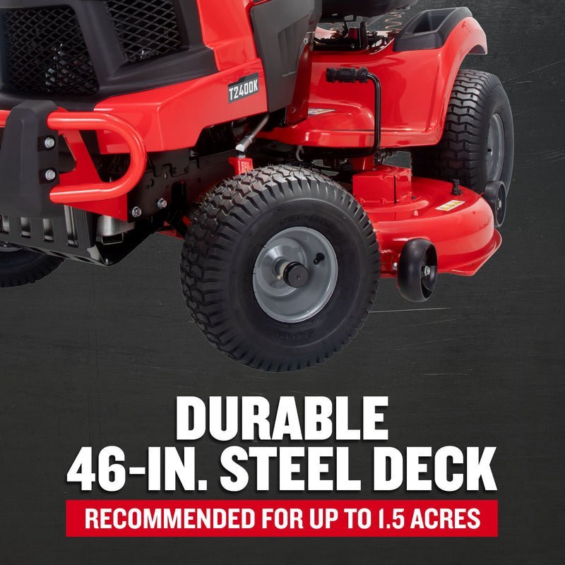 CRAFTSMAN T2400K | 46in 22HP TURN TIGHT Gas Riding Lawn Mower | KOHLER Twin-Cylinder 7000 Series Engine | Hydrostatic Transmission - Image 5