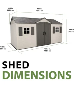 Alternative view of Lifetime Legacy 15 ft x 8 ft Outdoor Storage Sheds – 60465