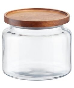 Alternative view of Anchor Hocking Montana Glass Canisters with Acacia Lids