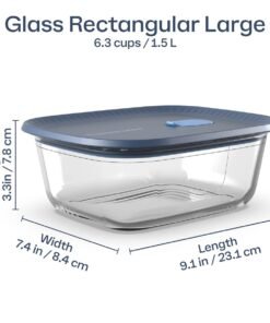 Glass Food Storage Container | Rectangular Large - Image 3