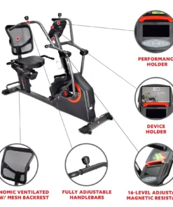 Alternative view of Sunny Health & Fitness Smart Recumbent Cross Trainers Elliptical Exercise Bikes – SF-RB4886 SMART
