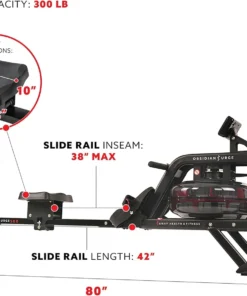 Sunny Health and Fitness Obsidian Surge Water Rowing Machines. - Image 4