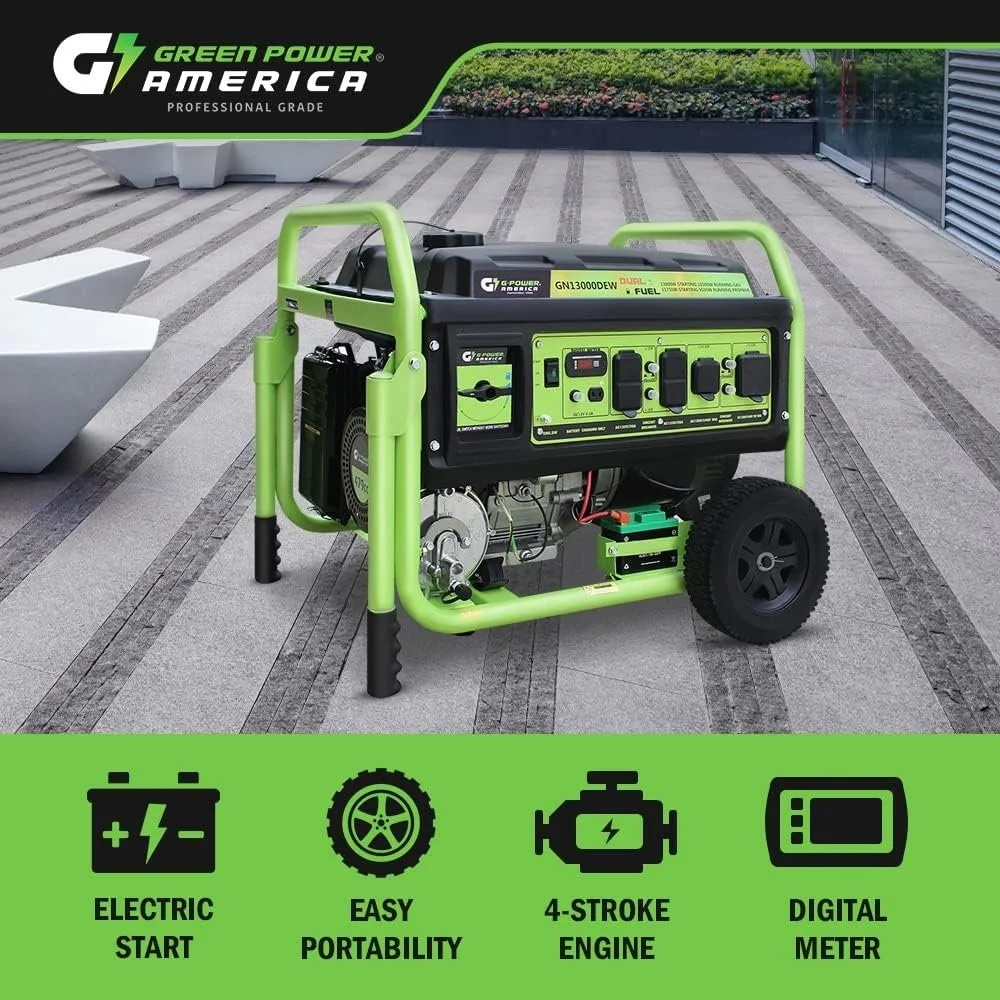 13,000W Dual Fuel Portable Generator, Powered by Gas or Propane, Electric Start, Home Backup & RV Readys. - Image 4