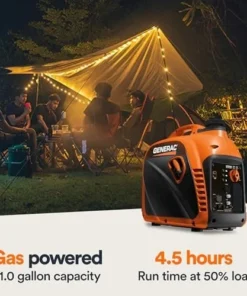 Generac 8251 GP2500i 2,500-Watt Gas Powered Portable Inverter Generator – Compact and Lightweight Design – Produces Clean, Stable Power – COsense Technologys – CARB Compliants – Orange/Black - Image 3