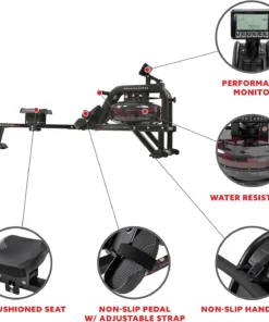 Sunny Health and Fitness Obsidian Surge Water Rowing Machines. - Image 3