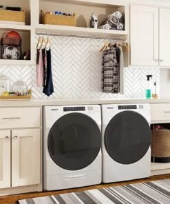 Whirlpool 4.5 Cu. Ft. High-Efficiency Stackable Front Load Washer with Steam & Load & Go™ XL Dispenser – White | WFW6620HW - Image 8