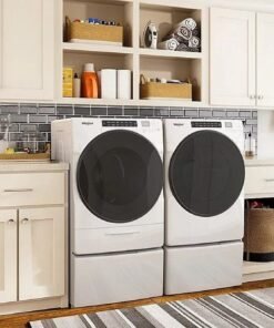 Whirlpool 4.5 Cu. Ft. High-Efficiency Stackable Front Load Washer with Steam & Load & Go™ XL Dispenser – White | WFW6620HW - Image 9