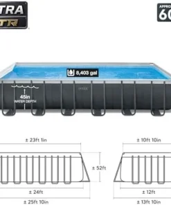 INTEX 26363EH Ultra XTR Deluxe Rectangular Above Ground Swimming Pool Set: 24ft x 12ft x 52in – Includes 2100 GPH Sand Filter Pump – Easy Assemblys - Image 4