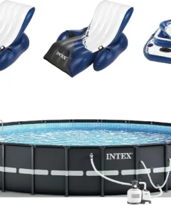 Intex Ultra XTR Round Frame Pool with Pumps, Cooler, and Floats (2 Packs) - Image 4